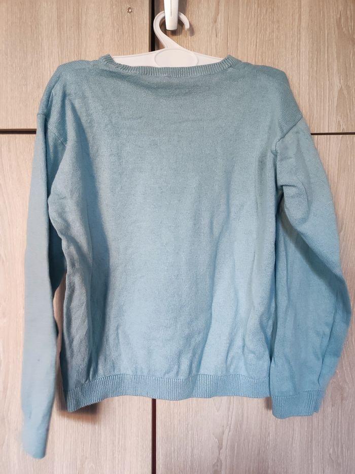 Pull bleu turquoise fleuri 6 - 8 ans h&m - photo numéro 5