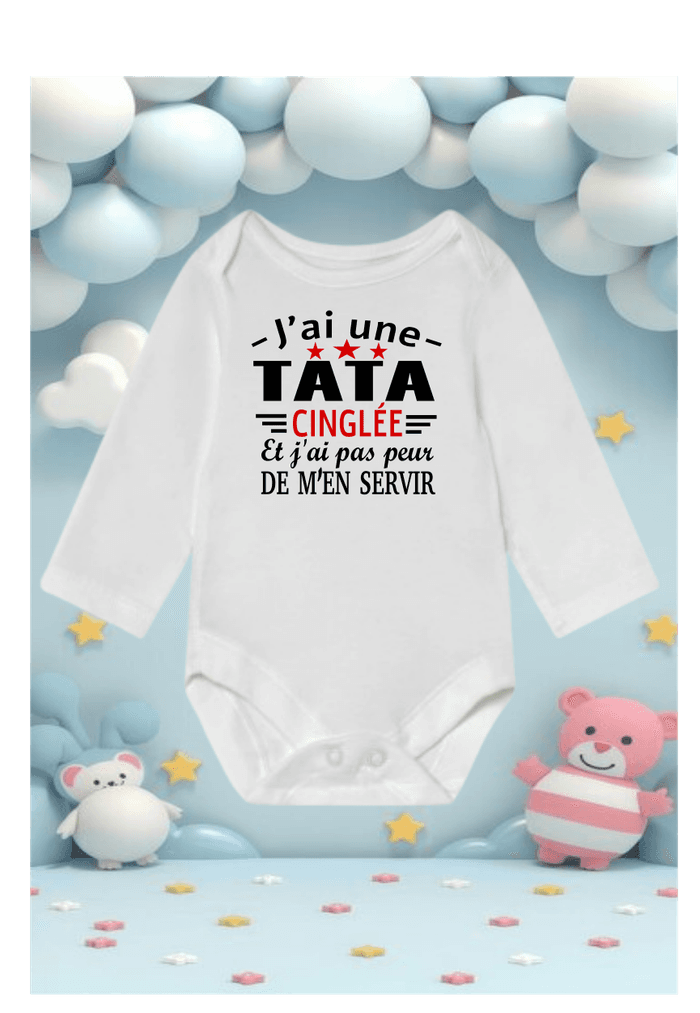 Body bébé message personnalisé manches longues TATA - photo numéro 1