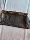 Petite  pochette  vintage cuir  noir