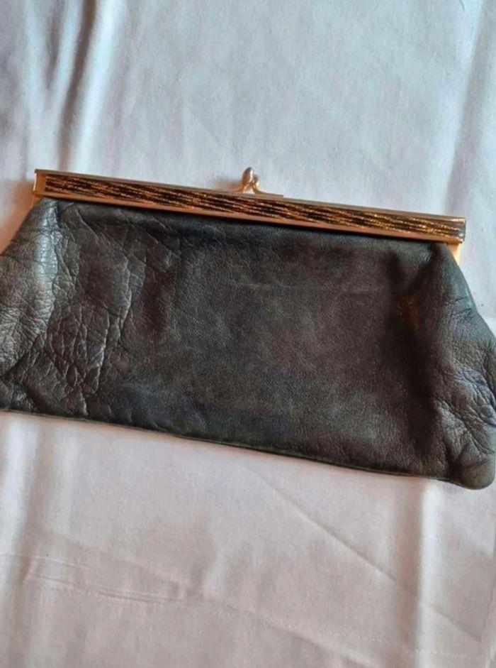 Petite  pochette  vintage cuir  noir - photo numéro 1