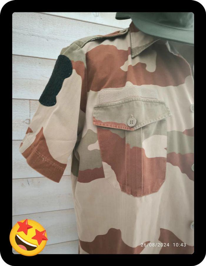 Chemise militaire armée française manches courtes taille 42 (l) - photo numéro 3