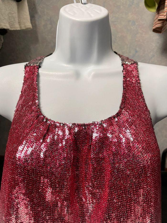 Haut débardeur sequins rose bonbon baby boomer - photo numéro 3