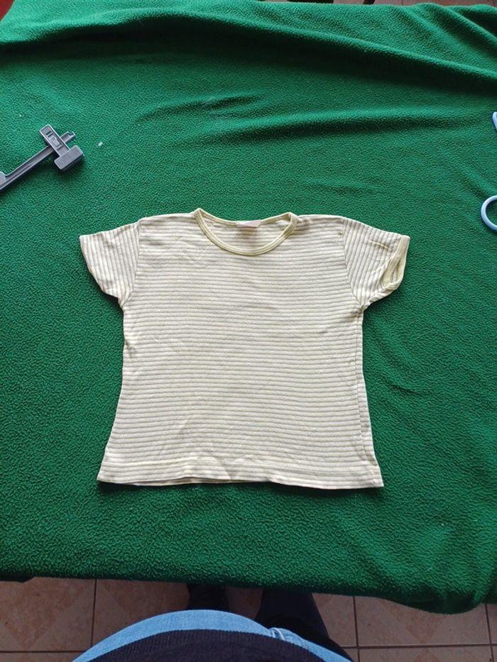 T-shirt vert rayé 4 ans - photo numéro 1