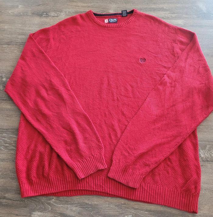 Pull Col Rond Chaps Ralph Lauren Rouge XL Logo Brodé rétro - photo numéro 1