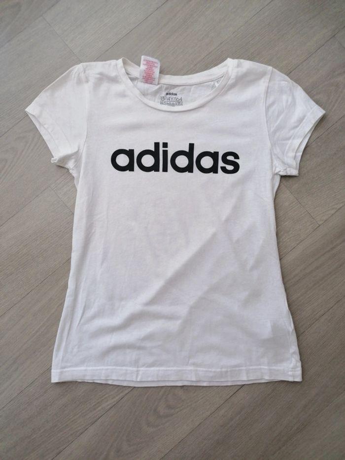 Tee shirt Adidas blanc taille 13-14ans - photo numéro 1