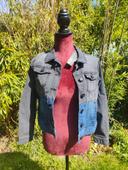 Veste en jean bicolore