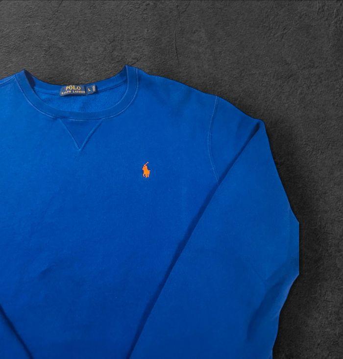 Sweat Crewneck Polo Ralph Lauren Taille L Bleu Logo Brodé Superbe état - photo numéro 5