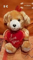 Peluche I Love You H 30cm neuve