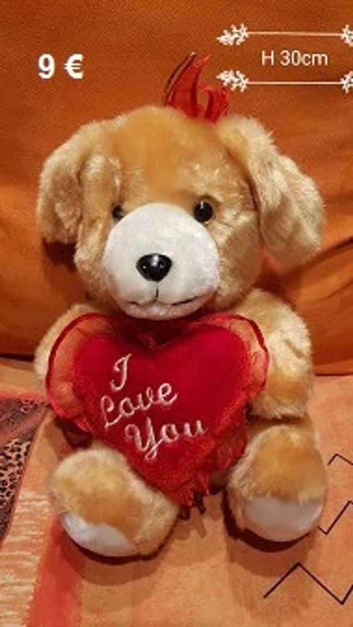 Peluche I Love You H 30cm neuve