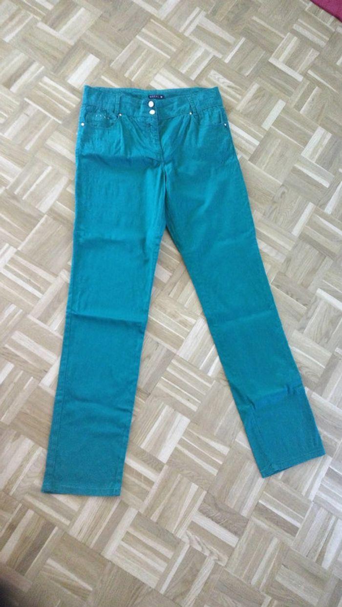 Pantalon ajuste breal Vert emeraude T38 - photo numéro 2