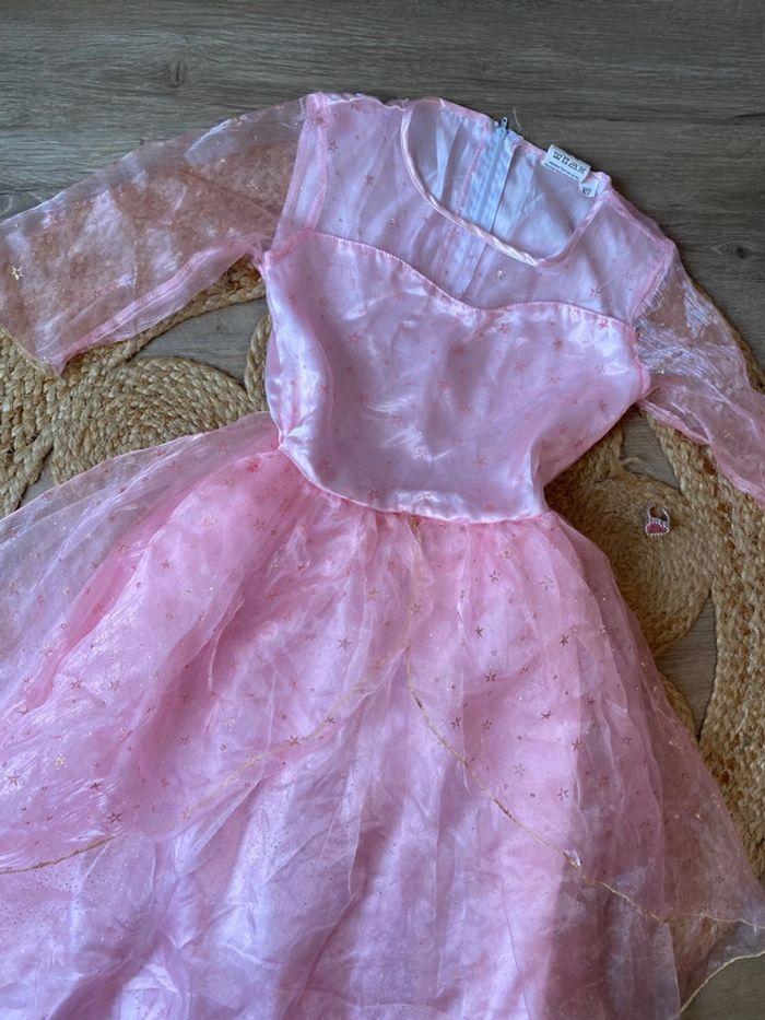 Robe de princesse rose à étoiles doré taille 5-7 ans / 120 cm - photo numéro 2