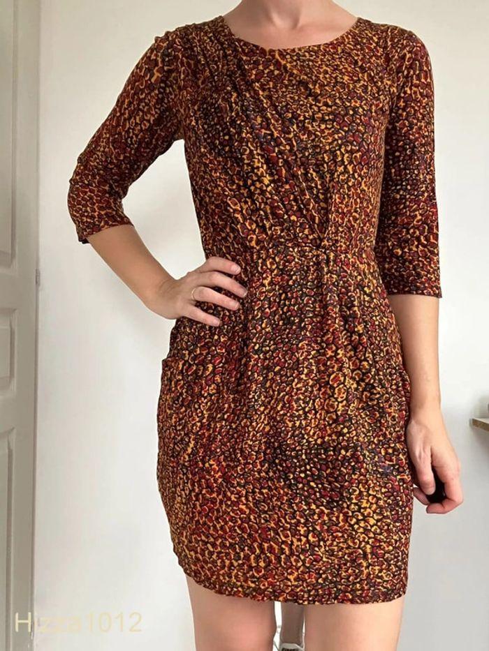 Robe orange à motif 3 Suisses - Chic & Colorée, Taille 36, Très bon état 💖 - photo numéro 2