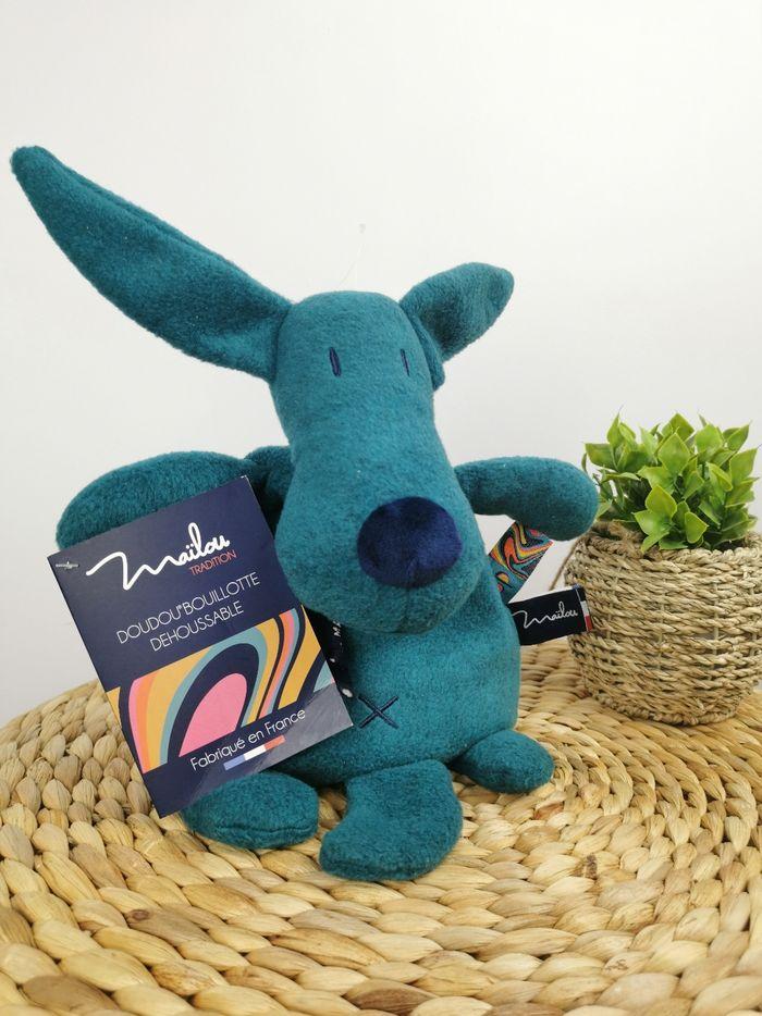 Doudou Bouillote déhoussable Chien Bleu Paon Maïlou - photo numéro 2