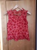 Petite blouse sans manches fleurie rose Globe 40