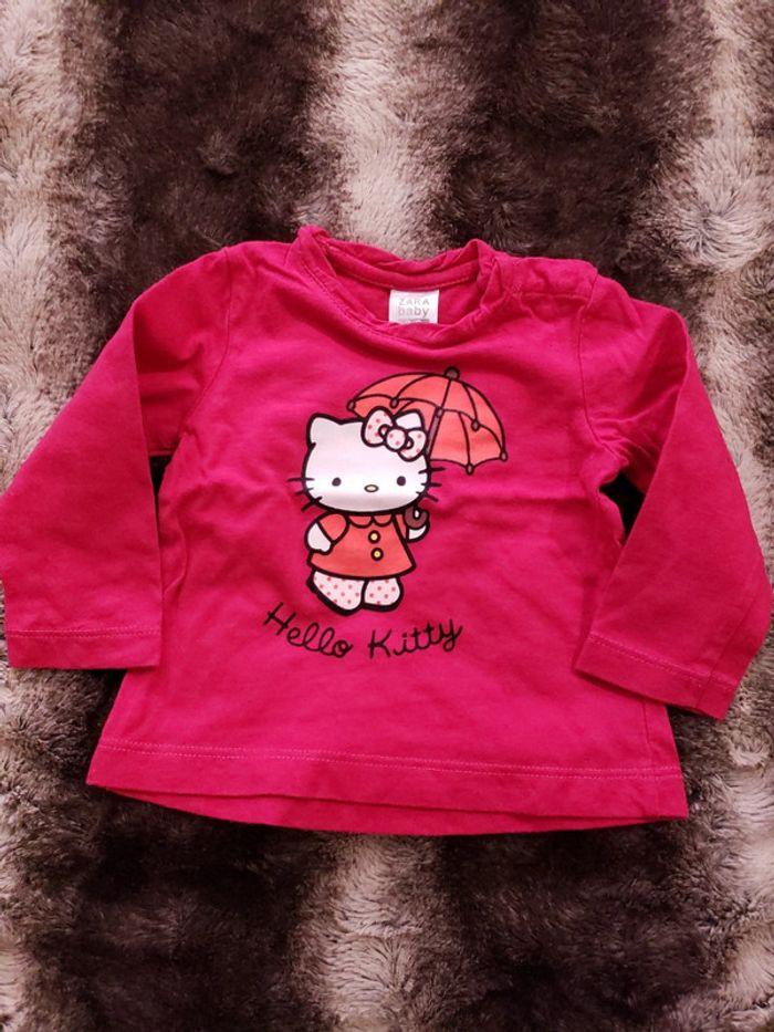 Maillot manches longues Hello Kitty 3  6 mois chat fille - photo numéro 1