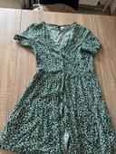 Robe verte à fleurs h&m