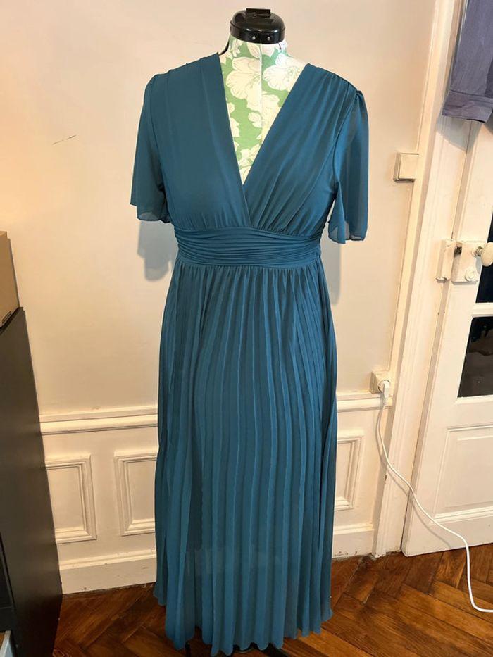 Robe de cocktail bleu turquoise - photo numéro 1