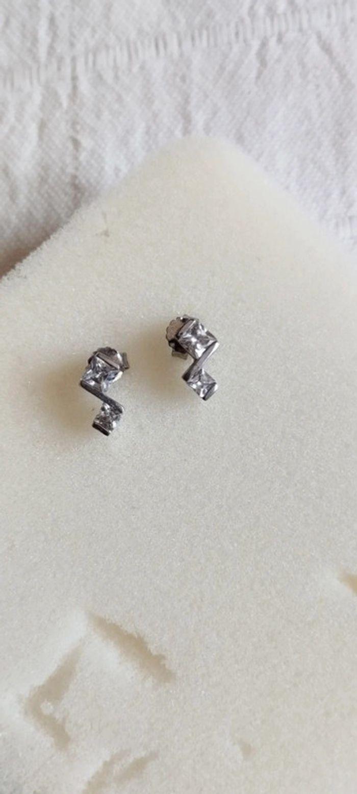 Boucles d'oreilles en argent et oxyde de zirconium - photo numéro 4