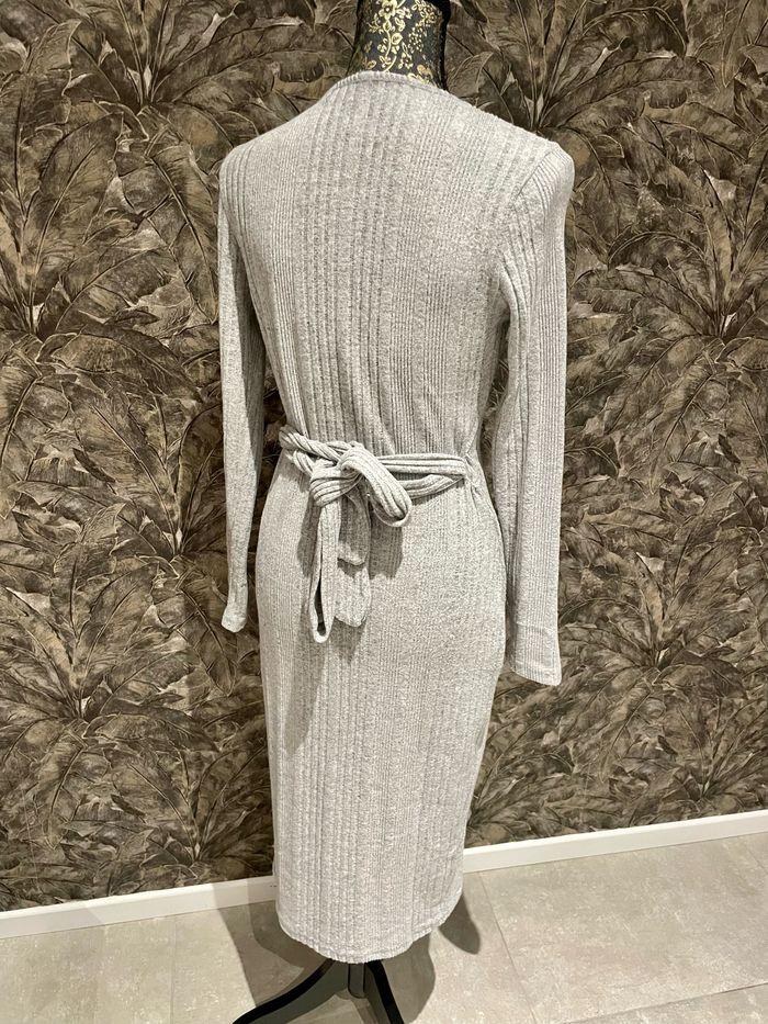 Robe pull midi gris chiné douce et élastique S - photo numéro 4