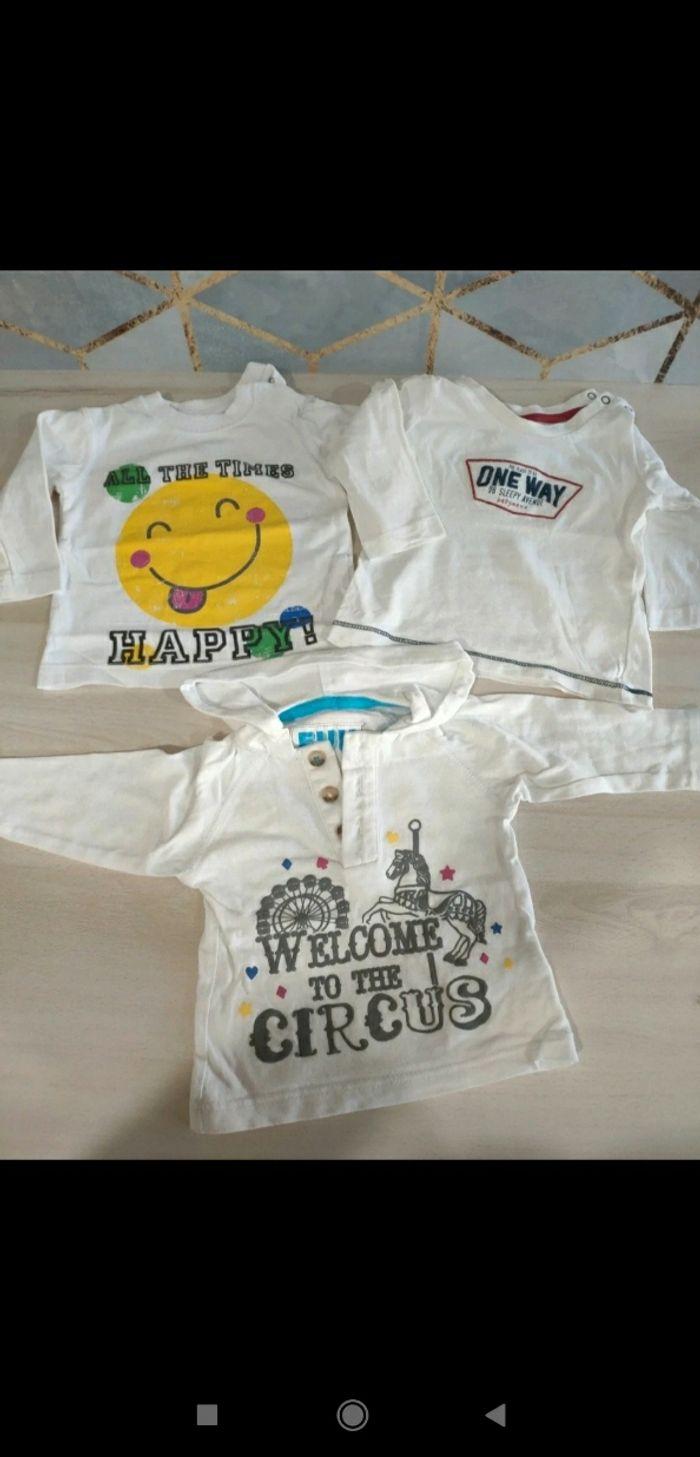 Lot de 3 t shirt manches longues 3 mois.