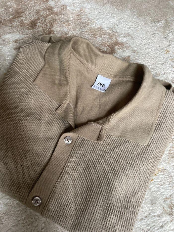 T-shirt chemise beige/marron homme Zara - photo numéro 3