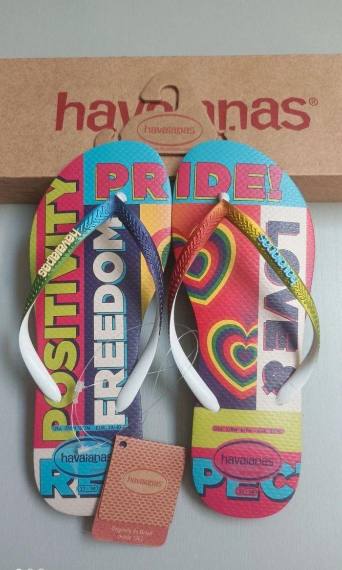 Tongs Havaianas rainbow neuves 39/40 - photo numéro 1