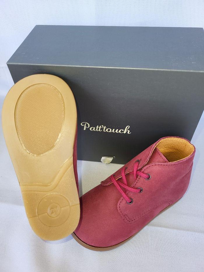 Chaussures derby fille en cuir nubucké framboise Point 21 Made in France 🇨🇵 - photo numéro 4