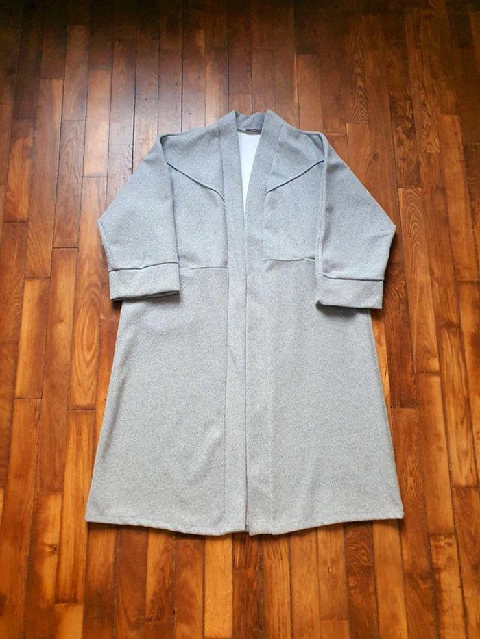 Manteau gris oversize taille unique - photo numéro 2