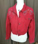 Veste blouson en jeans rouge vintage Alitor taille S 36