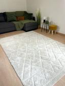 Tapis de salon beige crème scandinave 160 x 230 cm