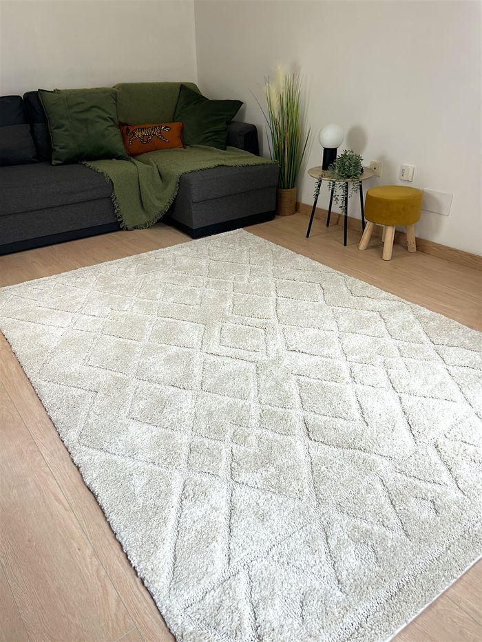 Tapis de salon beige crème scandinave 160 x 230 cm - photo numéro 1