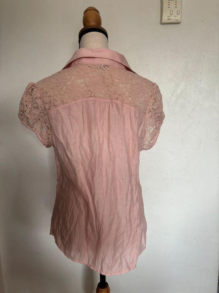 Jolie chemise manches courtes rose taille 46 - photo numéro 5