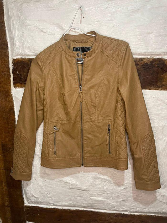 Veste simili cuir marron - photo numéro 2