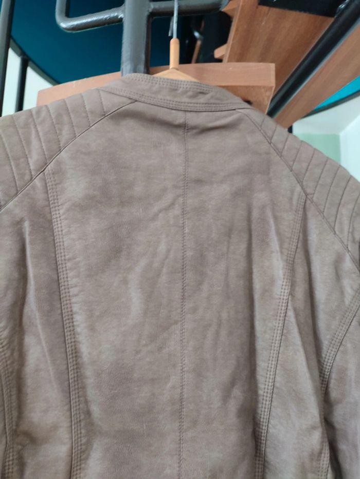 Veste en cuir marron beige vintage T2 nana belle - photo numéro 9