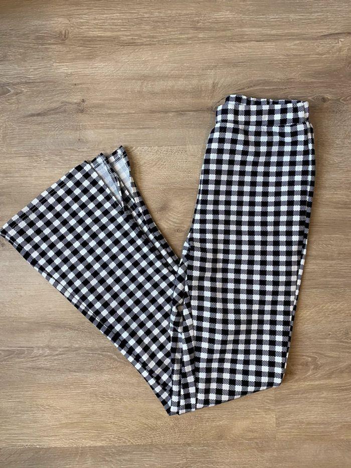 Legging flare / pattes d’éléphant motif à carreaux noir et blanc Shein taille S / 36 - photo numéro 1