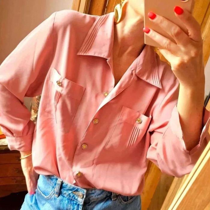 Blouse vintage Gerard Pasquier fluide rose tendre - photo numéro 1