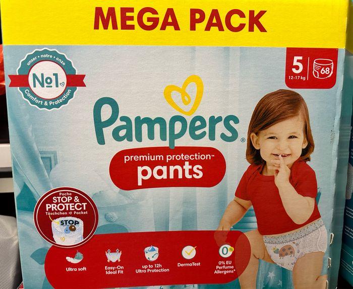 Pampers premium protection Pants Mega pack taille 5 de 68 couches Code réduction CADEAU30 (30%). - photo numéro 1