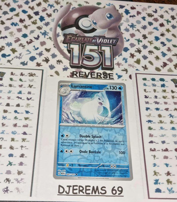 Carte pokemon Lamantine 87/165 Reverse 151 FR Écarlate et violet