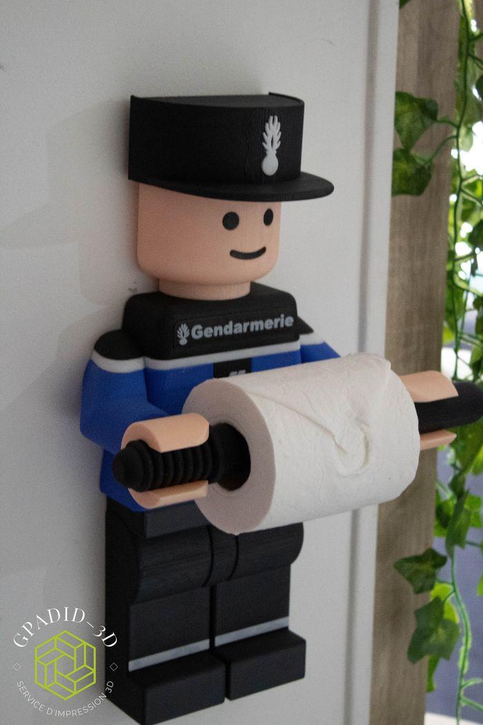 Dévidoir de papier toilette ou simple décoration murale dans un style Lego - photo numéro 1