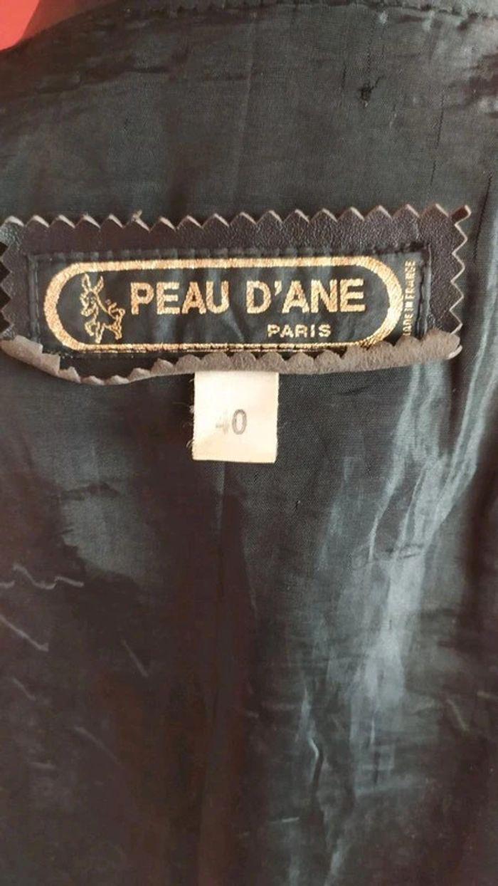 Très belle veste en Cuir Noir Peaud'Âne Talle 40 - photo numéro 6