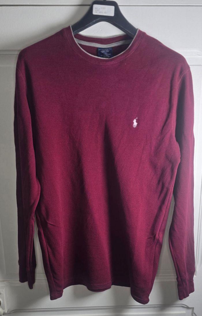 Pull  Ralph Lauren - Sweat bordeaux en coton taille L - photo numéro 1