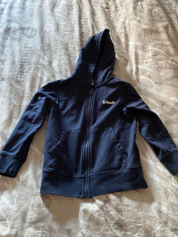 veste zippee Schott 8 ans capuche bleu marine - photo numéro 1