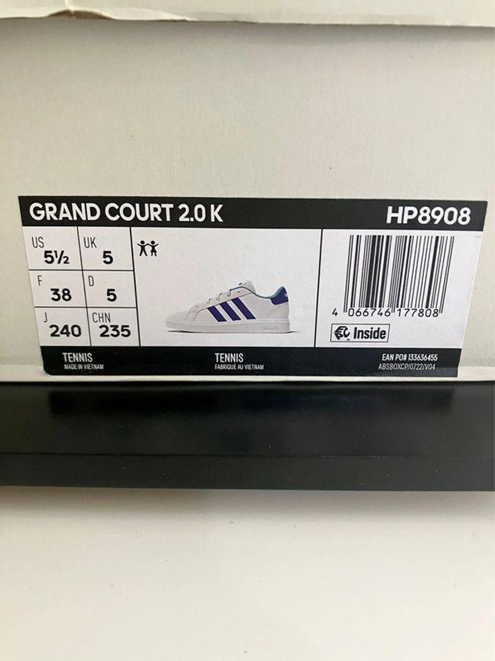 Adidas Grand Court 2.0 White/Blue - photo numéro 9