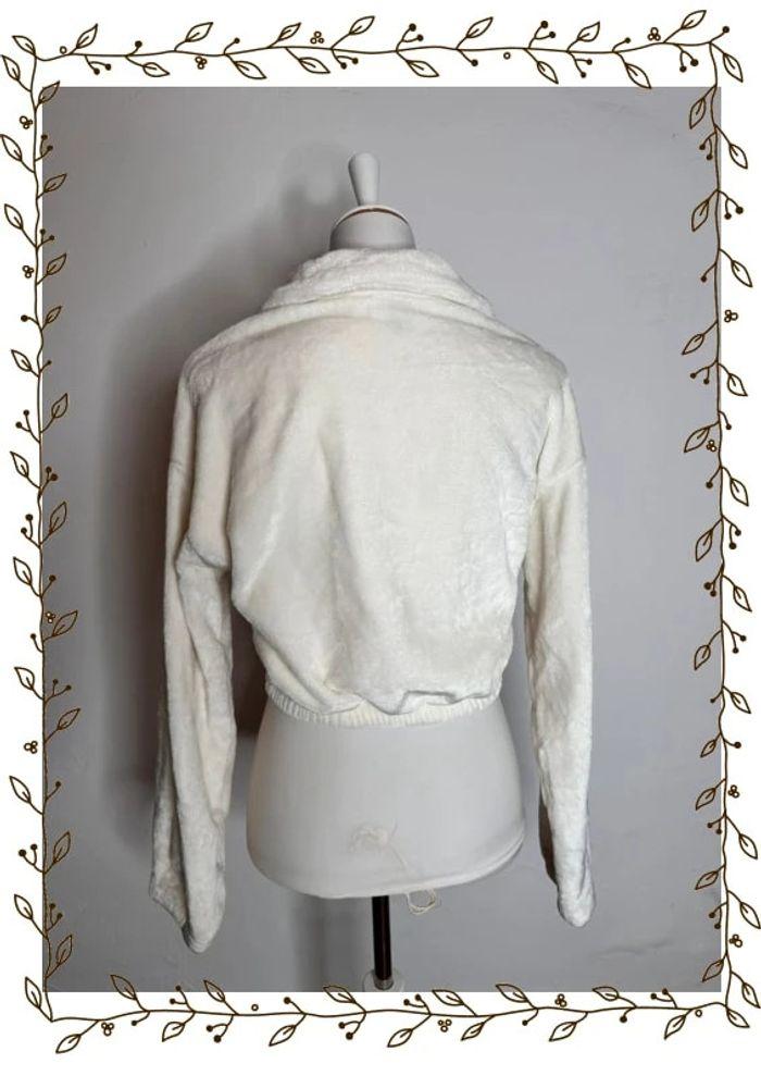 Blouson court en polaire velours blanc taille XS - photo numéro 5