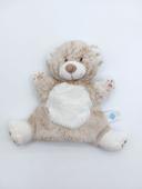 Doudou ours marionnette fourrure blanc beige chiné TEX BABY marron