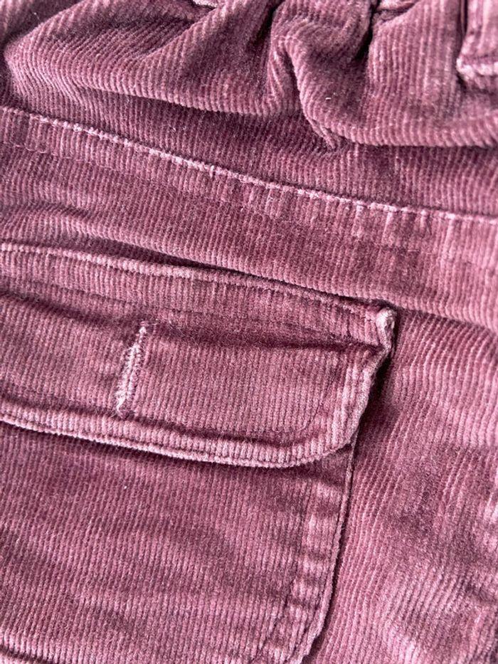 Pantalon velours cotelé bordeau vintage ample large bon etat 18 mois Kiabi - photo numéro 7