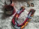 Parure bijoux neuve ,motif africain, fait main