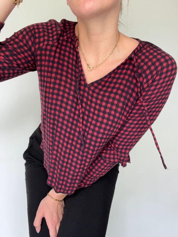 Blouse à carreaux Bershka - photo numéro 1