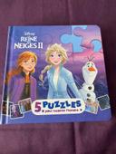 Livre puzzle 5 puzzle reine des neige frozen II Disney