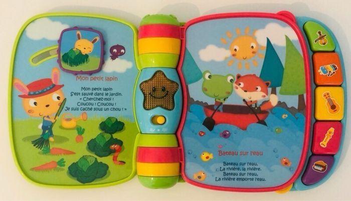 vtech do ré mi super livre enchanté bleu 6-36 mois 40+ chansons mélodies sons et phrases 6 comptines livre interactif parlant musical éducatif instruments de musique couleurs motricité fine lot SOP77 - photo numéro 3